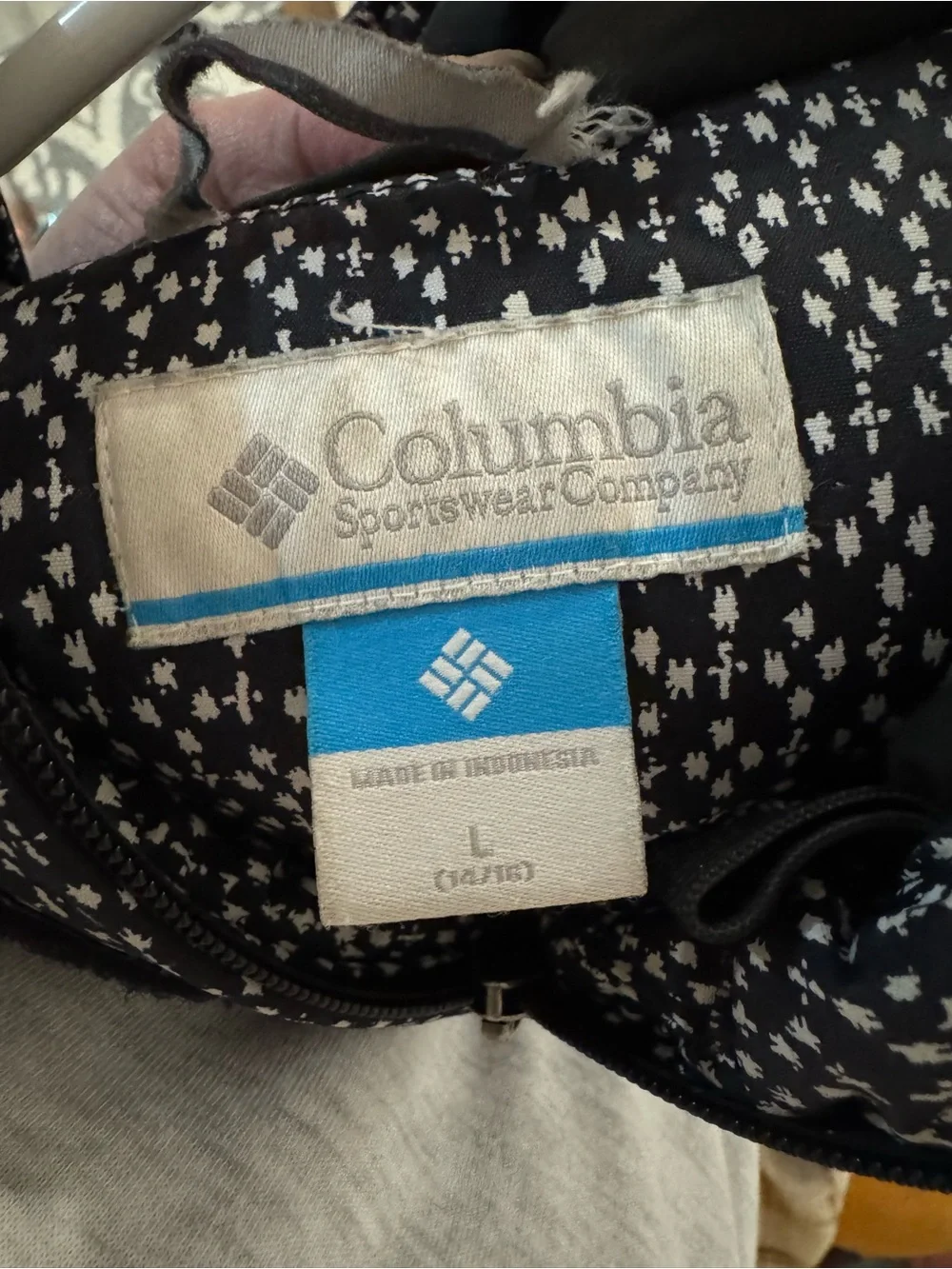 Columbia Black & White Speckled Girls Winter Jacket